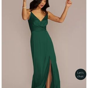 David's Bridal Stretch Charmeuse Cowl Back Dress